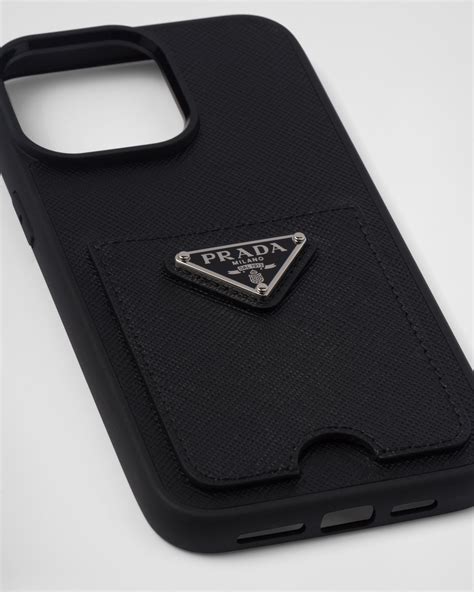 iphone 14 prada case|Black Saffiano Leather Cover For Iphone 14 Pro Max .